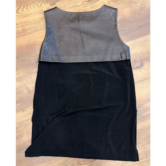 Rag & Bone Sleeveless Leather-Trim Tank Top in Black Size XS - Picture 7 of 11